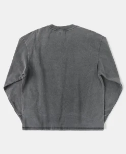 Best Suede Textured Drop Shoulder T-Shirt - Dark Gray Long Sleeve T-Shirts | T-shirts
