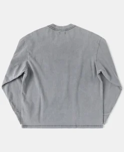 Best Suede Textured Drop Shoulder T-Shirt - Light Gray Long Sleeve T-Shirts | T-shirts