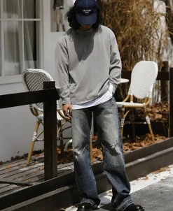 Best Suede Textured Drop Shoulder T-Shirt - Light Gray Long Sleeve T-Shirts | T-shirts