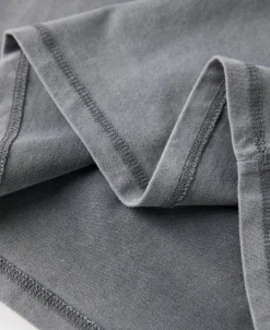 Best Suede Textured Drop Shoulder T-Shirt - Light Gray Long Sleeve T-Shirts | T-shirts