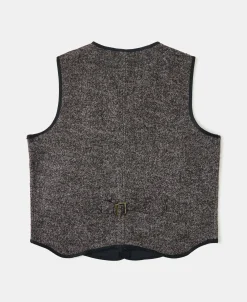 Best Tweed Herringbone V-Neck Vest - Brown Waistcoats