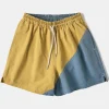 New Two-Tone Beach Swim Trunks - Yellow/Light Blue Shorts