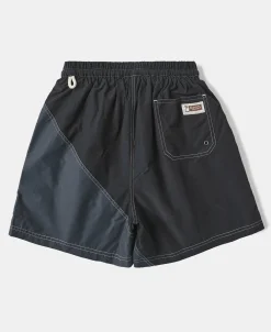 Sale Two-Tone Beach Swim Trunks - Black/Dark Gray Shorts