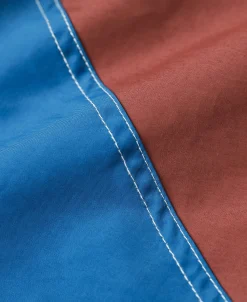 Best Two-Tone Beach Swim Trunks - Barn Red/Blue Shorts
