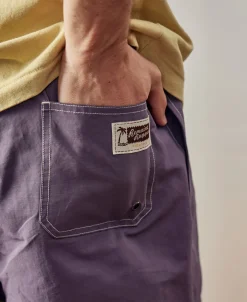 Hot Two-Tone Beach Swim Trunks - Purple/Mustard Shorts