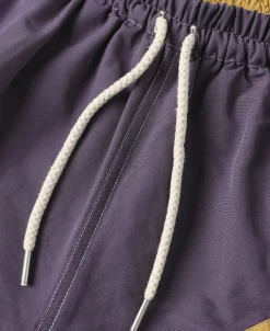 Hot Two-Tone Beach Swim Trunks - Purple/Mustard Shorts