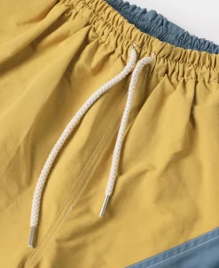 New Two-Tone Beach Swim Trunks - Yellow/Light Blue Shorts
