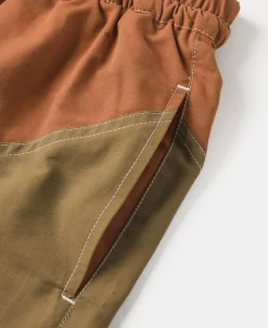 Hot Two-Tone Beach Swim Trunks - Brown/Dark Yellow Shorts