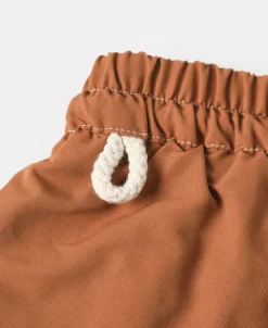 Hot Two-Tone Beach Swim Trunks - Brown/Dark Yellow Shorts