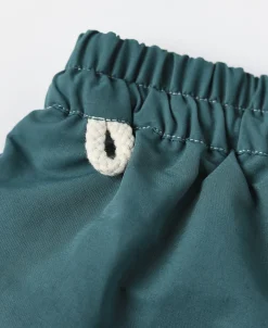 Fashion Two-Tone Beach Swim Trunks - Green/Iron Blue Shorts