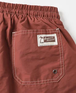 Best Two-Tone Beach Swim Trunks - Barn Red/Blue Shorts