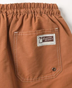 Hot Two-Tone Beach Swim Trunks - Brown/Dark Yellow Shorts