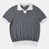 Online Two-Tone Johnny Collar Cotton Polo Shirt - White/Gray Knitwear&sweaters | Polo Shirts