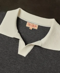 Online Two-Tone Johnny Collar Cotton Polo Shirt - White/Gray Knitwear&sweaters | Polo Shirts