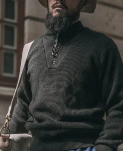 Discount US Army High Neck Wool Sweater - Black Knitwear&sweaters