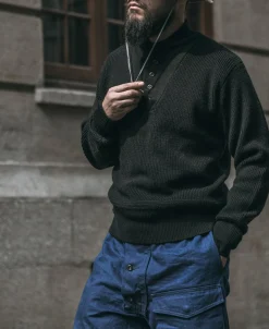 Discount US Army High Neck Wool Sweater - Black Knitwear&sweaters