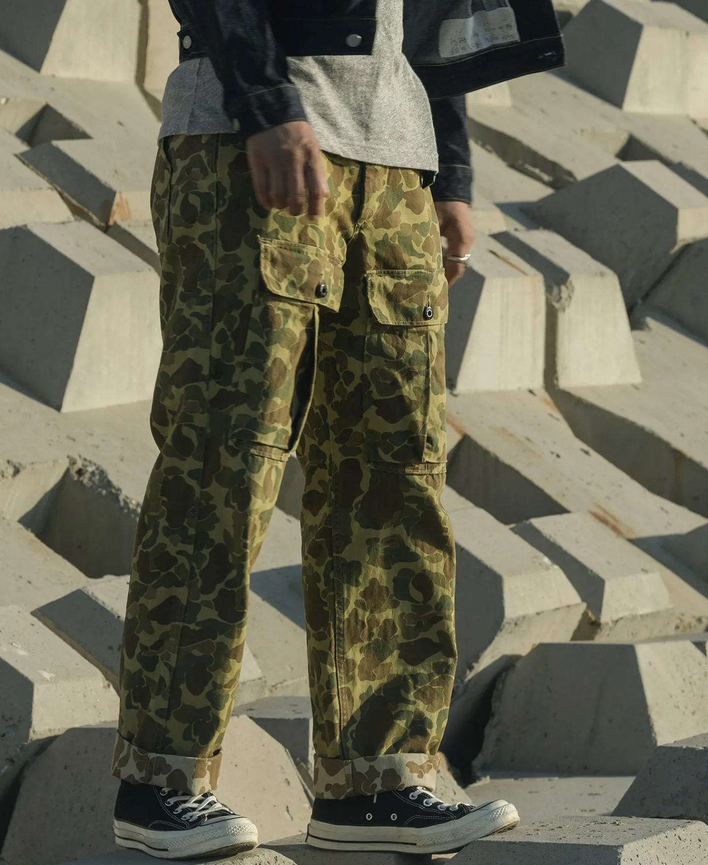 New US Army M-1943 Herringbone Cotton Camouflage Pants (Modified) Pants&trousers