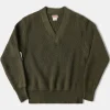 Sale USAAF Type A-1 V-neck Mechanics Sweater - Olive Knitwear&sweaters