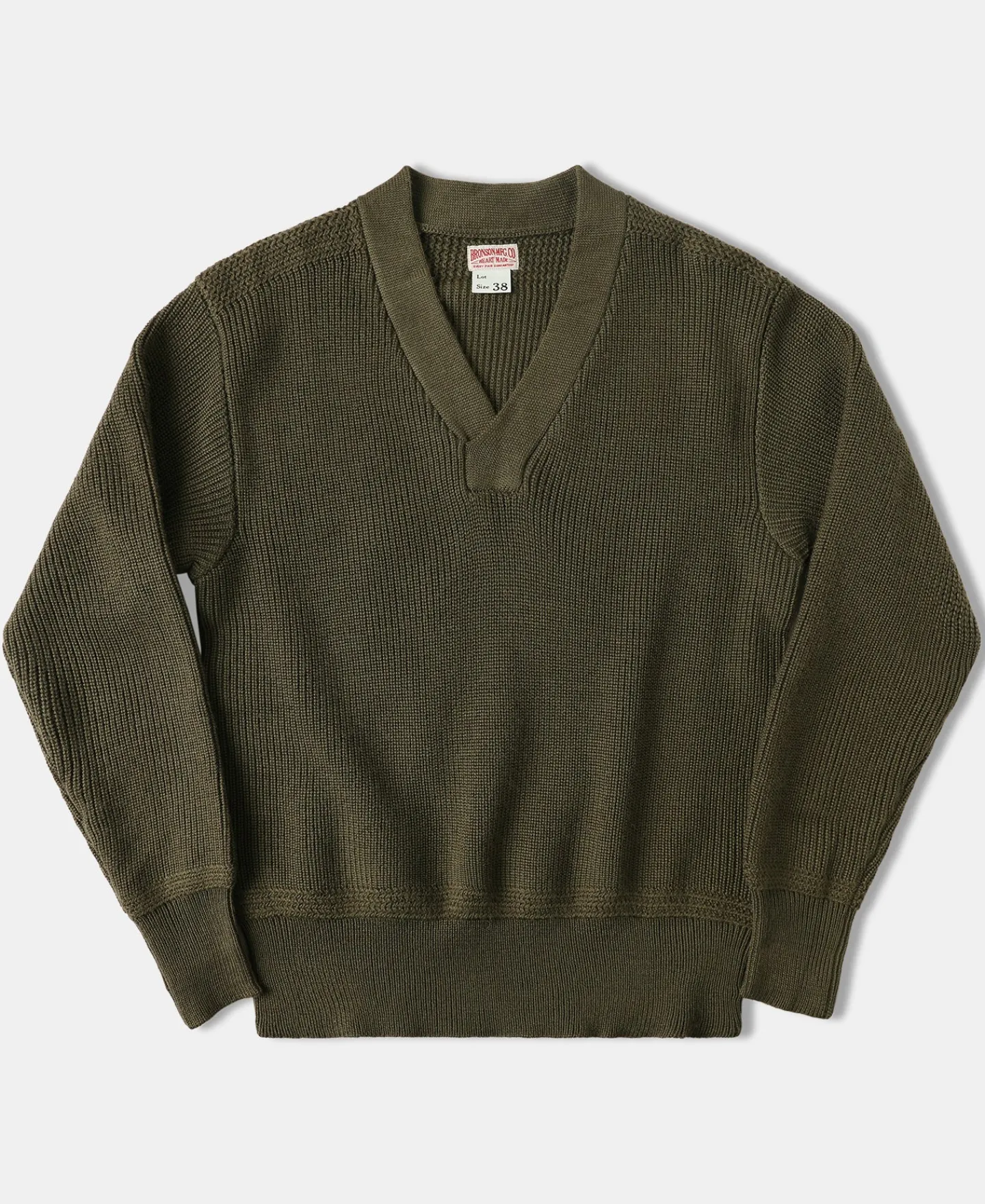 Sale USAAF Type A-1 V-neck Mechanics Sweater - Olive Knitwear&sweaters