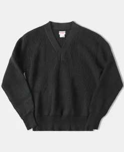 New USAAF Type A-1 V-neck Mechanics Sweater - Black Knitwear&sweaters