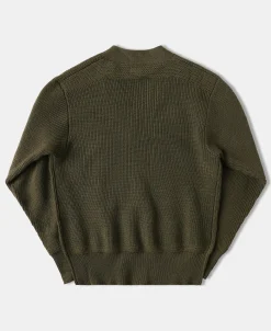 Sale USAAF Type A-1 V-neck Mechanics Sweater - Olive Knitwear&sweaters