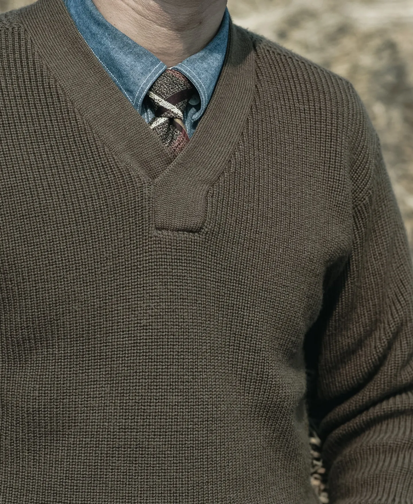 Sale USAAF Type A-1 V-neck Mechanics Sweater - Olive Knitwear&sweaters