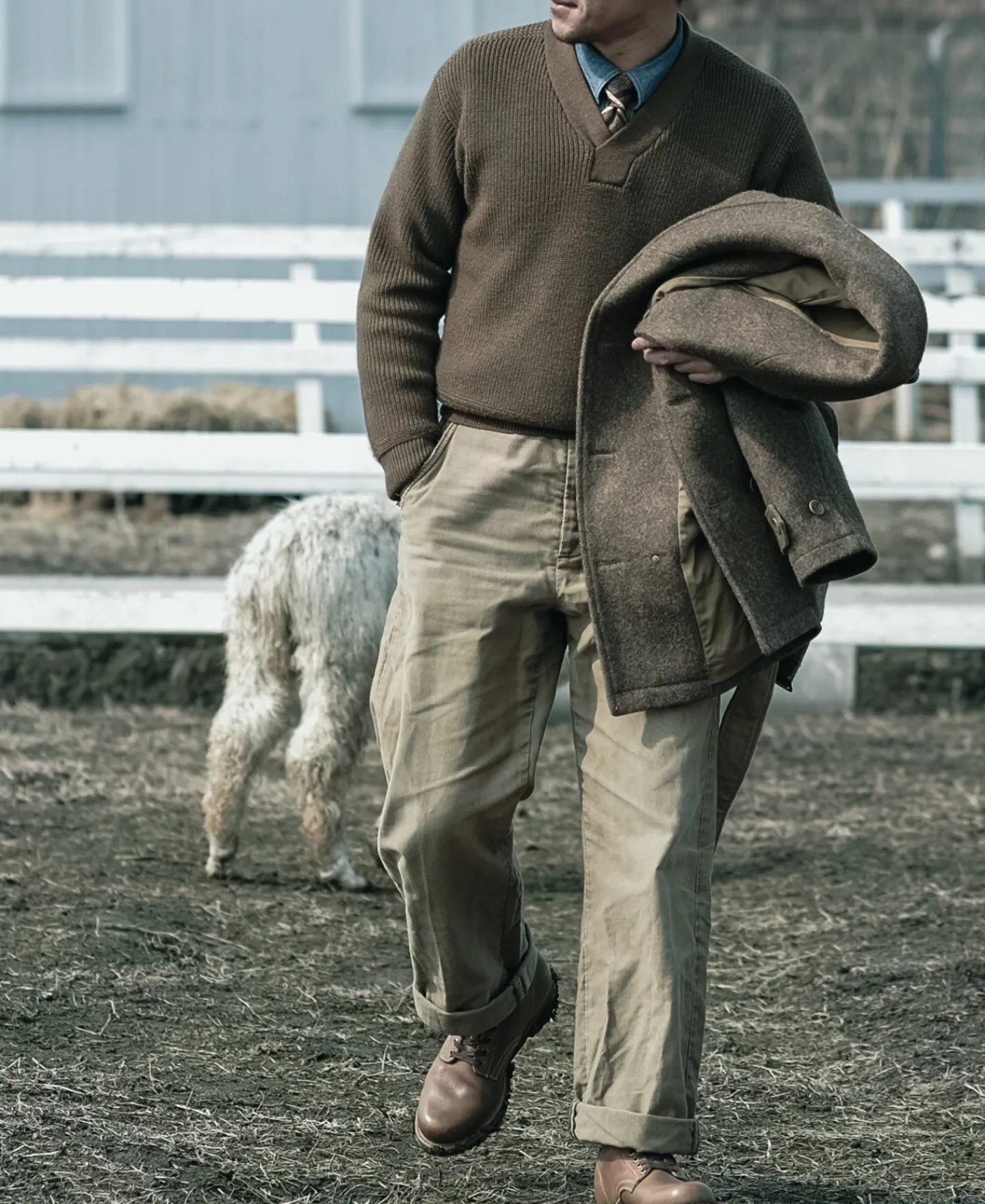 Sale USAAF Type A-1 V-neck Mechanics Sweater - Olive Knitwear&sweaters