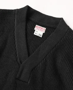 New USAAF Type A-1 V-neck Mechanics Sweater - Black Knitwear&sweaters