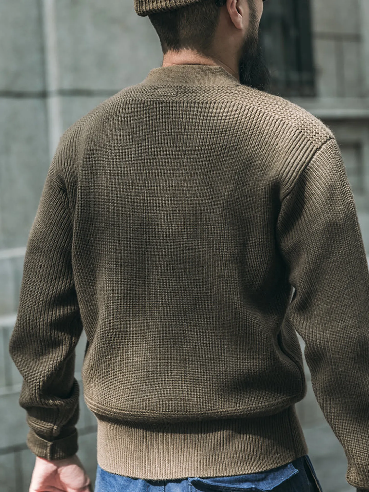 Sale USAAF Type A-1 V-neck Mechanics Sweater - Olive Knitwear&sweaters