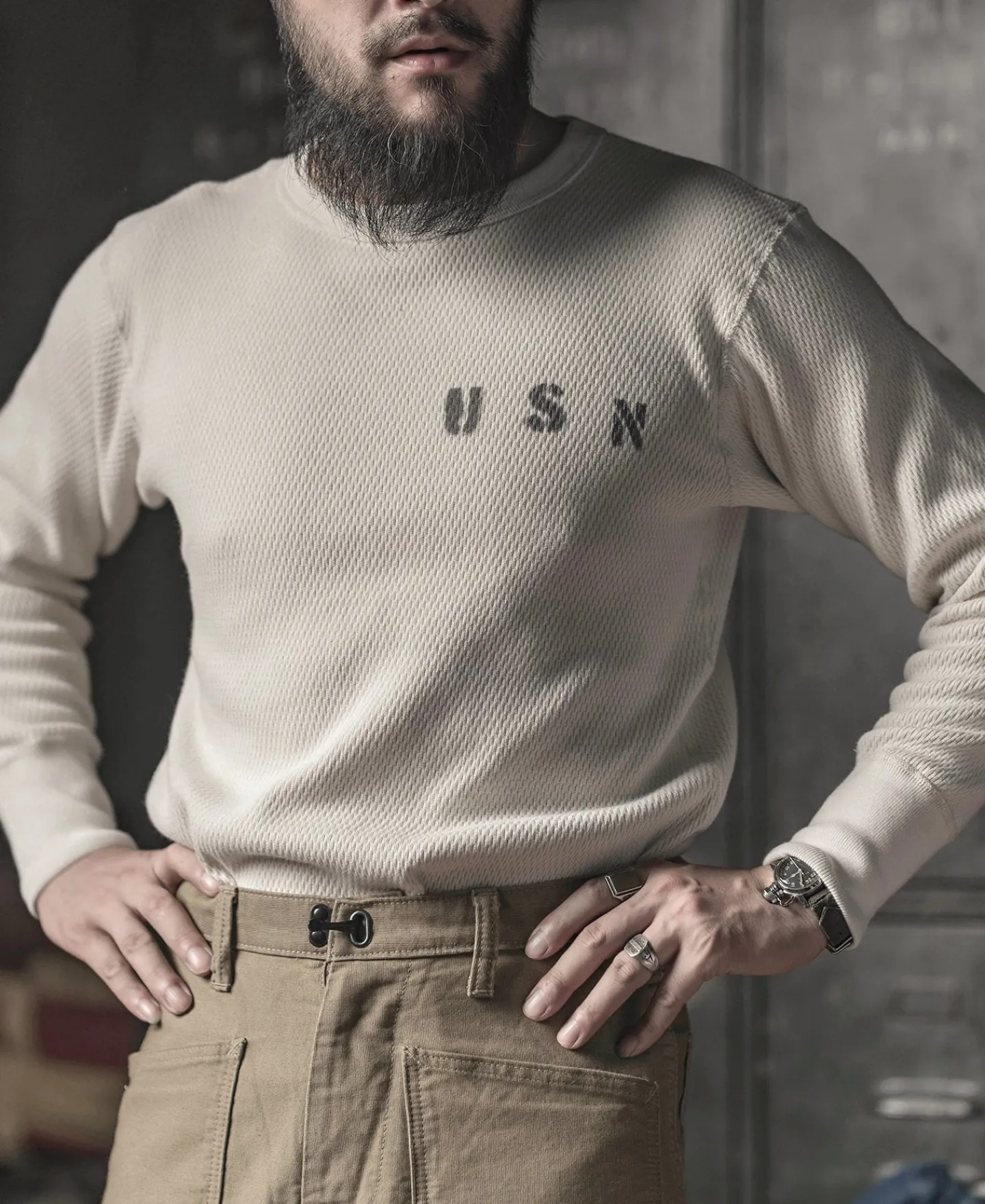 Best USN Raschel Knit Thermal Shirt Long Sleeve T-Shirts | T-shirts