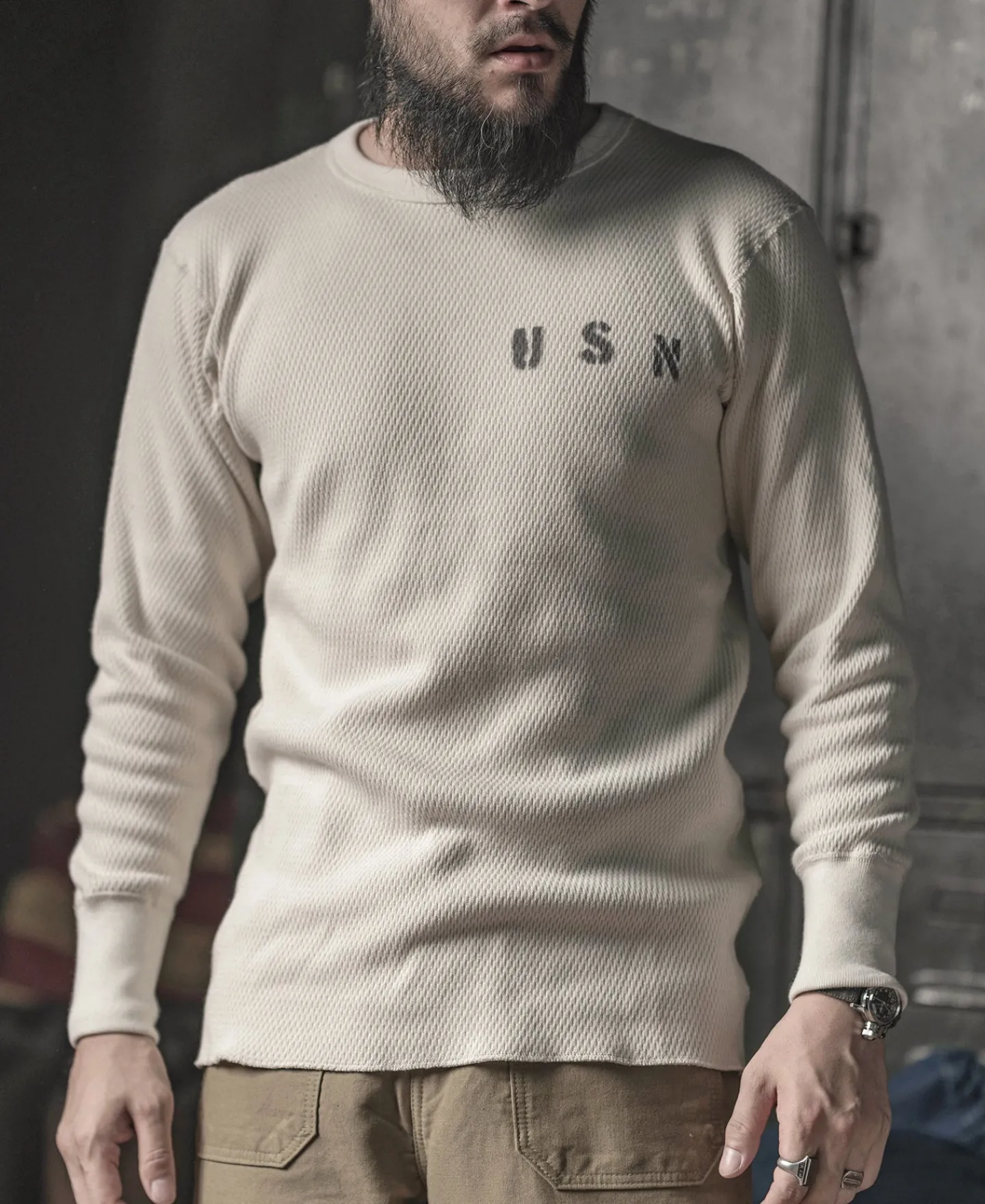 Best USN Raschel Knit Thermal Shirt Long Sleeve T-Shirts | T-shirts