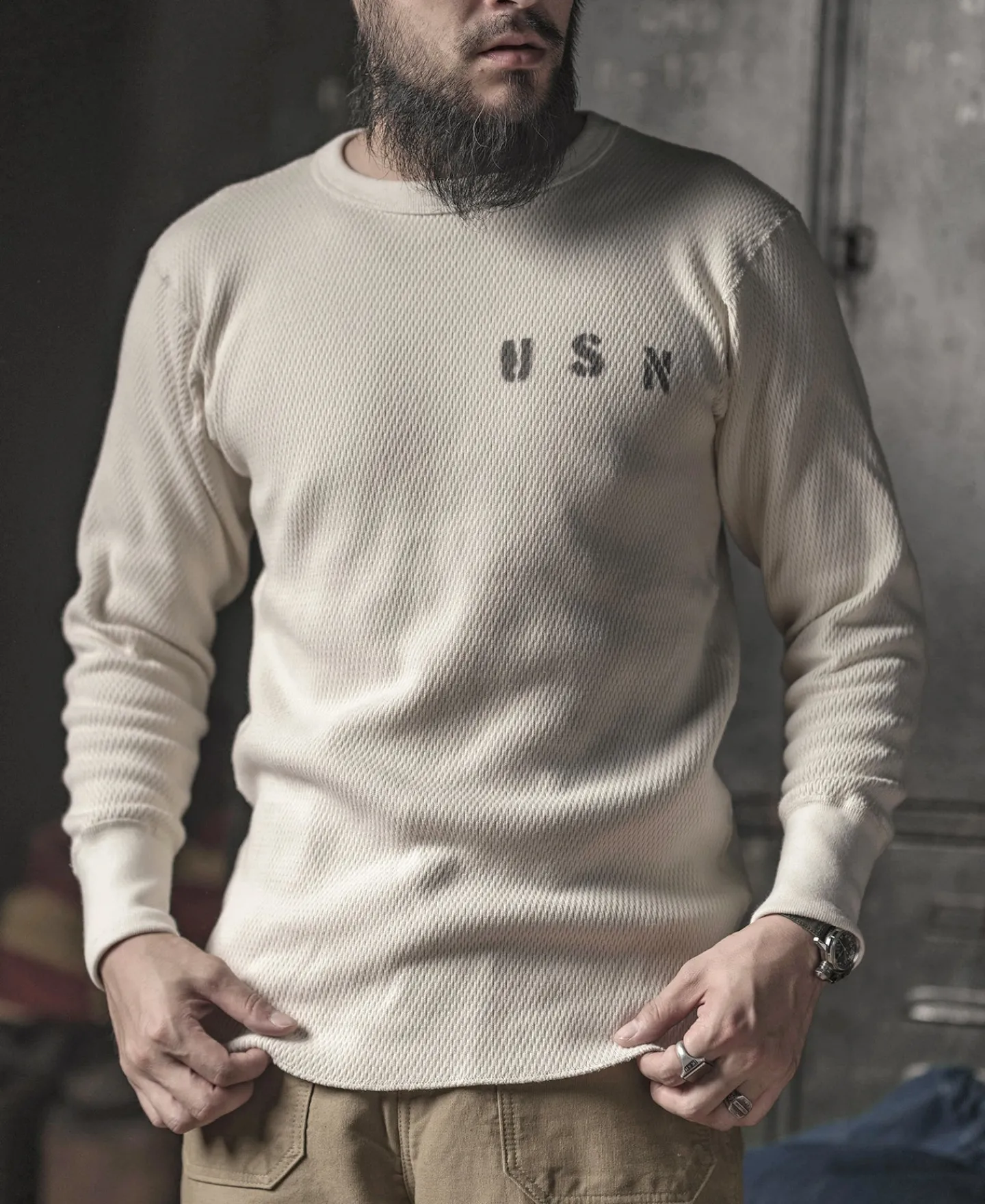 Best USN Raschel Knit Thermal Shirt Long Sleeve T-Shirts | T-shirts