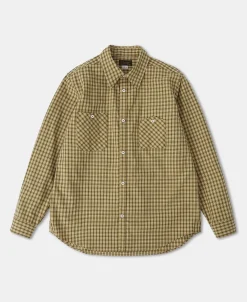 New 1942 Utility Plaid Workshirt - Yellow Long Sleeve Shirts | Shirts