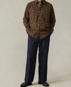 Hot 1942 Utility Plaid Workshirt - Brown Long Sleeve Shirts | Shirts