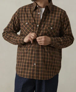 Hot 1942 Utility Plaid Workshirt - Brown Long Sleeve Shirts | Shirts