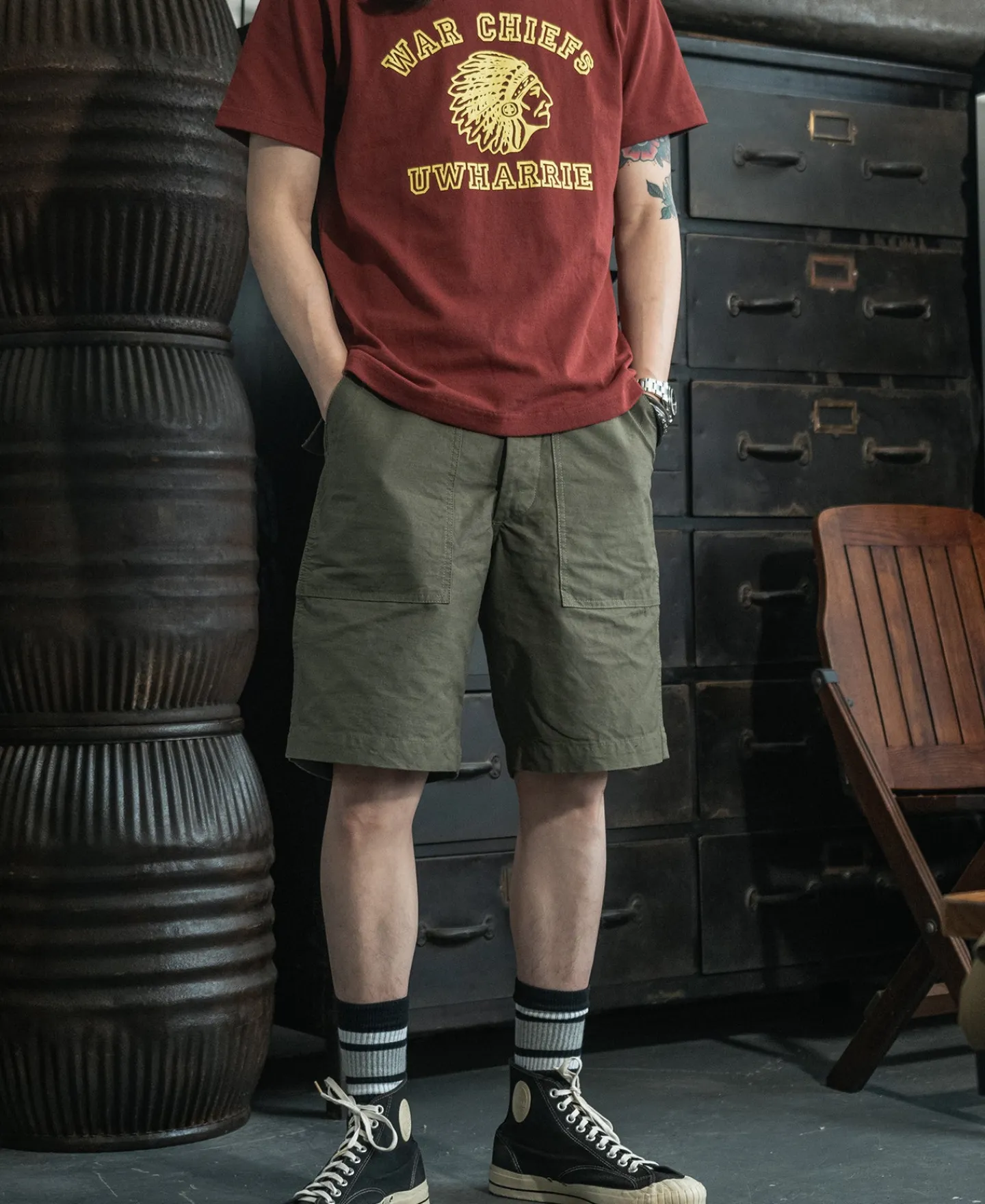 Hot Vietnam War OG107 Fatigue Utility Shorts - Olive Shorts