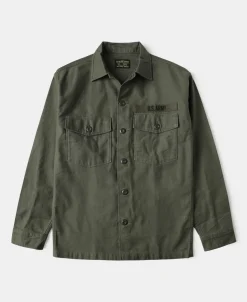 Clearance Vietnam War US Army OG107 Fatigue Utility Shirt - Plain Long Sleeve Shirts | Shirts