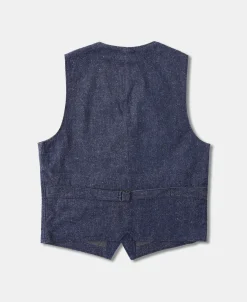 Sale Vintage Denim Pocket Work Vest Waistcoats