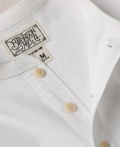Fashion Vintage Long Sleeve Henley Shirt - White Henleys | Long Sleeve T-Shirts