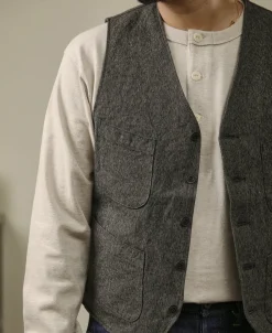 Fashion Vintage Salt & Pepper Pocket Work Vest Waistcoats