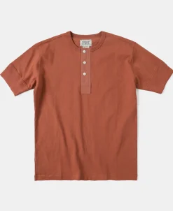 Online Vintage Short Sleeve Henley T-Shirt - Red Henleys | Short Sleeve T-Shirts