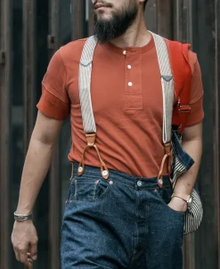 Online Vintage Short Sleeve Henley T-Shirt - Red Henleys | Short Sleeve T-Shirts