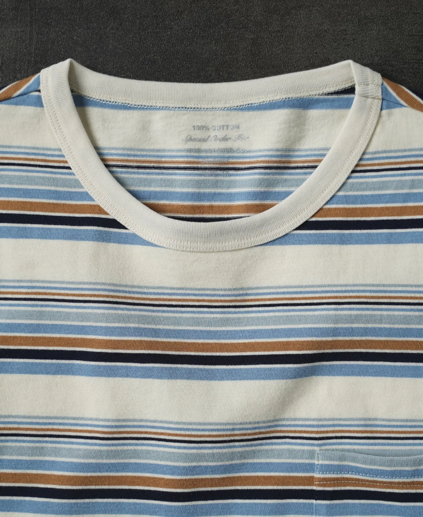 Hot Vintage Striped Cotton Pocket T-Shirt Short Sleeve T-Shirts | T-shirts