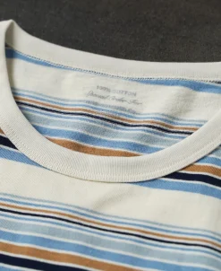 Hot Vintage Striped Cotton Pocket T-Shirt Short Sleeve T-Shirts | T-shirts