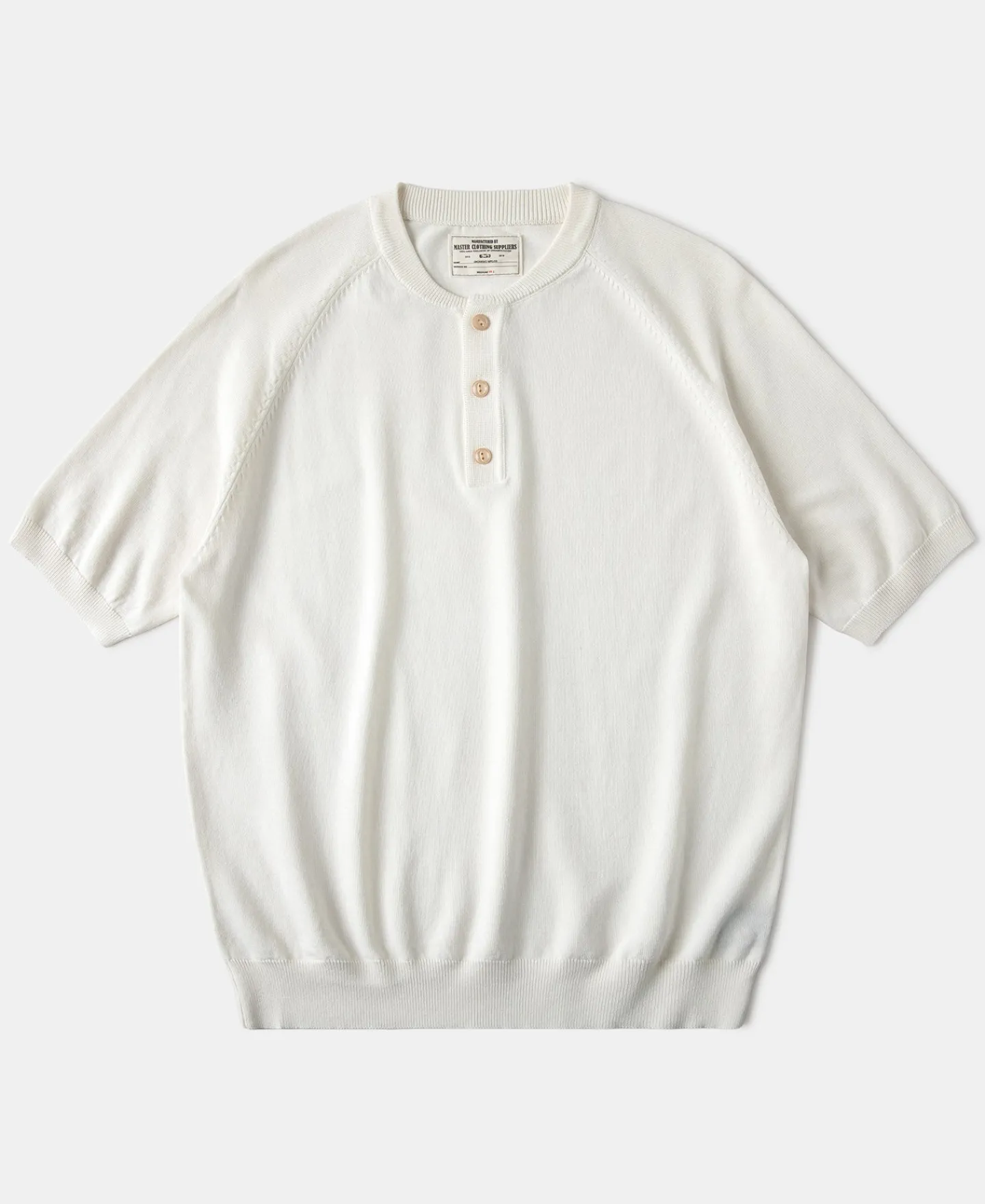 New Viscose Knit Short Sleeve Henley T-Shirt - White Short Sleeve T-Shirts | Henleys
