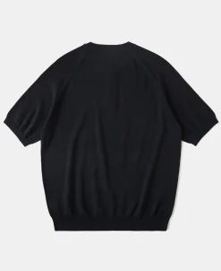 Fashion Viscose Knit Short Sleeve Henley T-Shirt - Black Henleys | Short Sleeve T-Shirts