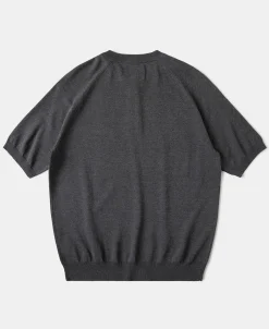 Discount Viscose Knit Short Sleeve Henley T-Shirt - Gray Henleys | Short Sleeve T-Shirts