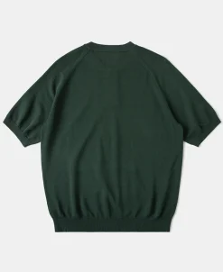 Online Viscose Knit Short Sleeve Henley T-Shirt - Dark Green Henleys | Short Sleeve T-Shirts