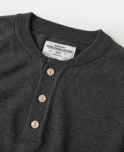 Discount Viscose Knit Short Sleeve Henley T-Shirt - Gray Henleys | Short Sleeve T-Shirts