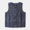 Sale Wabash Stripe Canvas Work Vest Waistcoats